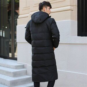 羽绒服 纯色 黑色 2021年 青春流行 休闲 中长款 青少年 外穿图片