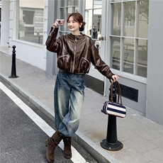 2025年冬季短皮衣加绒棉服RF2C290-6882-P185-K275，女装皮衣，蝶眷
