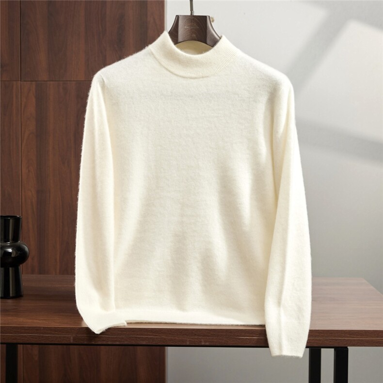 2025年秋季套头青春流行长袖半高领时尚百搭休闲，男装针织衫/毛衣，蒂暖羊绒