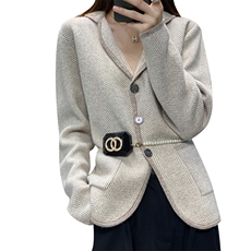 时尚潮流羊毛西装短外套女秋冬季新款显瘦百搭气质外套，女装短外套，狄美羊绒