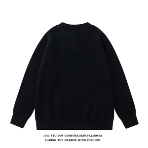 趣味卡通小狗刺绣宽松慵懒风情侣毛衣外套 1015-M394-P90图片