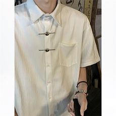 CS08-P50新中式风男士情侣衬衫短袖衬衣上衣，男装衬衫，电商B327