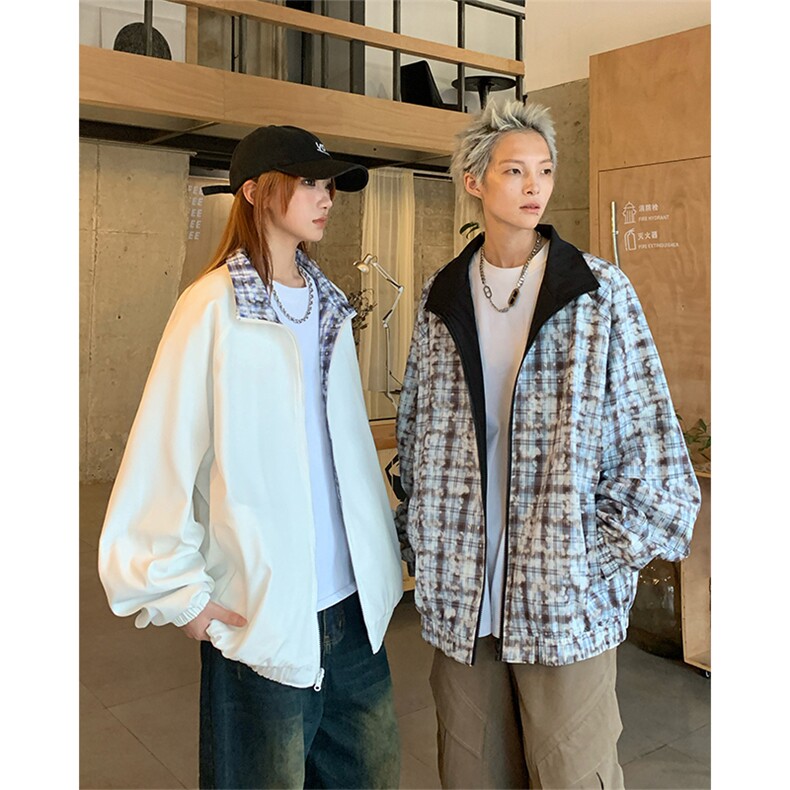 秋季新款Q2608-TP75118情侣两穿复古设计休闲宽松夹克外套,男装夹克,电商A102