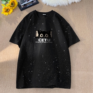 量大优供抖音视频 支持得物配合二开美式满天星亮片短袖T恤MTX167图片