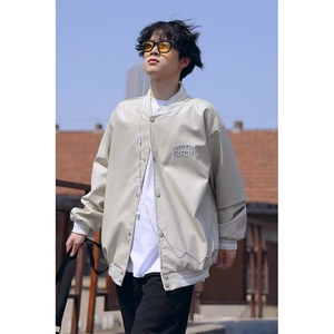美式字母刺绣棒球服男女春秋潮牌ins情侣休闲夹克外套J631-P68