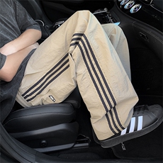 夏季薄款速干休闲裤男潮流三条杠撞色宽松直筒运动裤子K0852-P38，男装休闲裤，星座308B-2