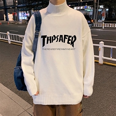 M18007-P45加绒款-P65半高领毛衣男士大码针织衫男毛线衣男，男装针织衫/毛衣，电商A040