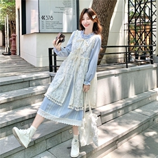秋装新款！大量！罩衫连衣裙两件套2C133-8965-P155-K218，女装套装/套裙，2C133