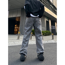 美式高街vibe风直筒长裤欧美痞帅男hiphop复古水洗拼接工装牛仔裤，男装牛仔裤，星座301D-4(原星座1004-4）