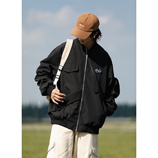 美式街头铁标棒球服情侣外套小众飞行夹克XZ225-3-JK01-P90控125，男装夹克，星座225-3