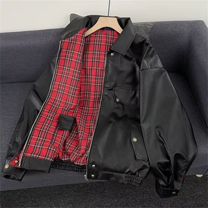 W9352-P78潮流秋季新款外套男潮流上衣服男士夹克韩版百搭2025,黑白衣服老气怎么搭配图片