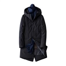 冬季中长款羽绒服连帽大衣加厚外套男青年男装衣服新款DS237T，男装羽绒服，电商A102