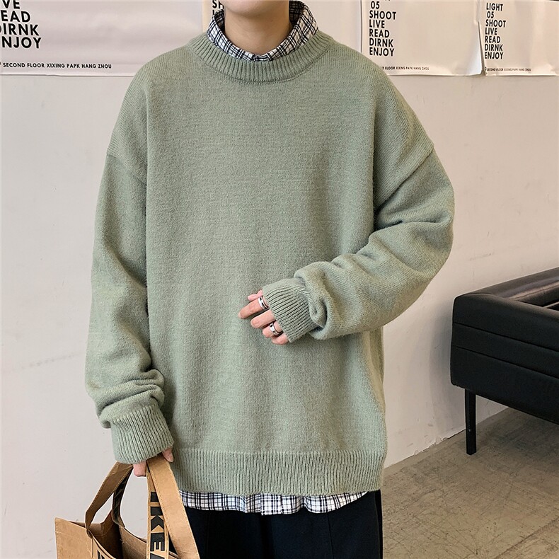 1港风圆领套头中性潮流大码M-5XL印花针织毛衣男7979P45加绒P55,男装针织衫/毛衣,星座226-2