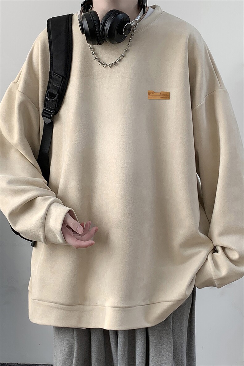 麂皮绒卫衣男大码重磅长袖t恤男JW81293-P35,男装卫衣,电商A040