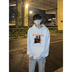 垂耳杜宾犬印花LOGO男女情侣潮牌连帽卫衣，男装卫衣，星座310A-4