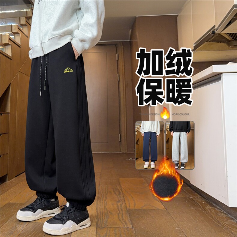 冬季加绒加厚华棉休闲裤宽松束脚裤79现货C323-1-JR8802-TP40图片