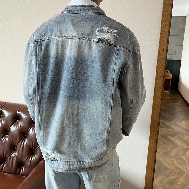 J9783-P62美式复古水洗做旧底特律工装宽松牛仔外套,男装工装外套,星座617A-2