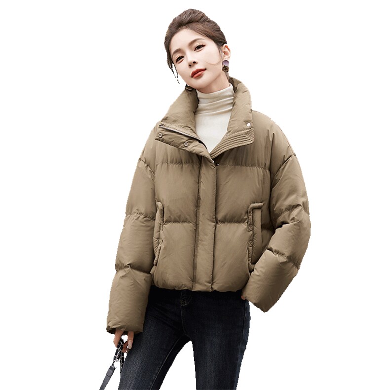 休闲百搭通勤新标90%白鸭绒时尚小个子面包服,女装羽绒服,衣佳和