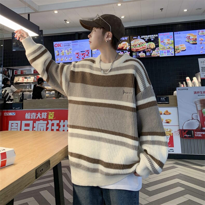 男士圆领休闲文艺针织衫毛线衣套头学生青少年男装潮MY09137-P45图片