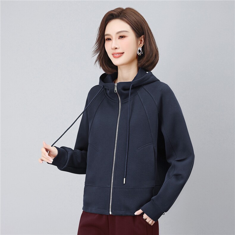长期有货运动开衫卫衣女2026秋季新款时尚连帽上衣休闲长袖短外套,女装卫衣/绒衫,璐依舞