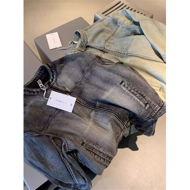 春秋季覆古牛仔外套男日系做旧风格设计感情侣上衣潮W6679-P78,男装工装外套,星座412-1