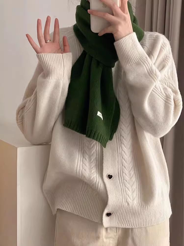 针织开衫女短款长袖羊毛衫外套圆v领纯色毛衣,女装羊毛衫,戎咖羊绒