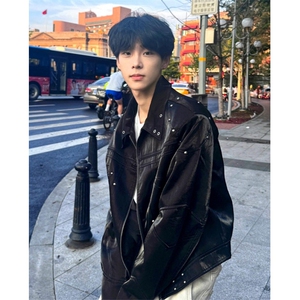 短款垫肩外套男款痞帅高级感穿搭工装美式飞行夹克 JB993图片
