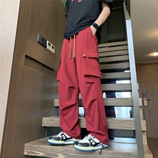 工装口袋褶皱休闲裤K101模特地板92%聚酯纤维8%氨纶(S-2XL)TP28，男装休闲裤，电商A088