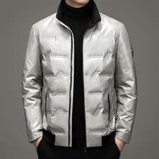 中青年男士外穿拉链立领纯色鸭绒羽绒服外套男装SNNYR99675-P230图片