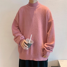 克莱因蓝纯色半高领毛衣针织衫打底男士A367M04P45，男装T恤，电商A367