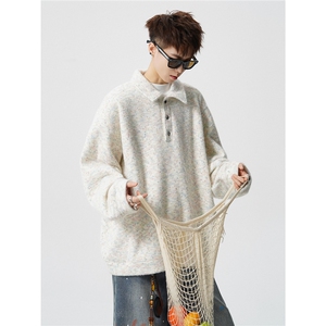 WY10189-特批45 加绒特P50 美式重磅复古简约套头宽松大码卫衣男图片