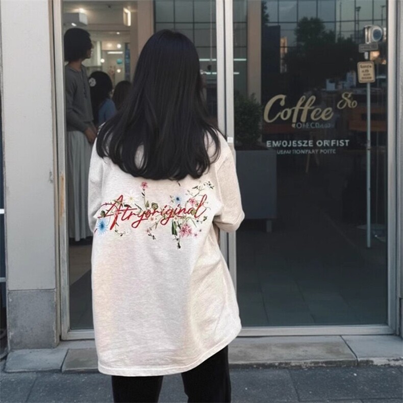 万针全刺绣工艺抖音得物高品质260克重磅纯棉双纱美式高街短袖T恤,男装T恤,电商A486