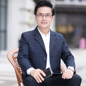 新款中年男士西装领休闲轻休闲上衣商务风单西外套WW3801-P98图片