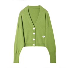 2025年秋季奶泡短款羊绒开衫有小羊时尚百搭通勤简约开衫，女装羊绒衫，奢优羊绒