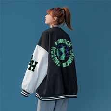 中性风2026秋季新款潮牌字母印花棒球服夹克外套G71p75控98，男装夹克，A247A