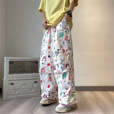 美式炸街涂鸦彩色卡通印花工装裤子HK120P40，男装休闲裤，星座1116-2