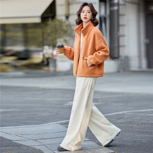 爆《现货2025冬季新款小羊羔毛休闲简约时尚外套不挑身材上身》图片