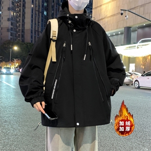 JK6808加厚-P98 冬季大码工装连帽加厚棉衣冲锋衣图片