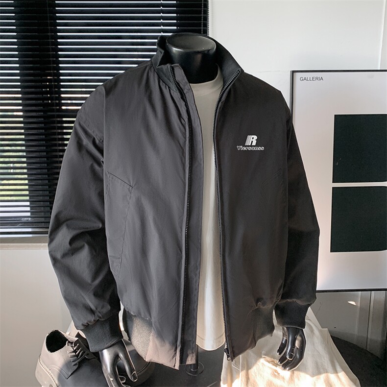 抖音直播得物高品质廓形加厚立领飞行夹克棉衣外套M1306P85,男装夹克,电商C408(原B339-1)