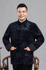 长期货中老年唐装棉衣男风灯芯绒爸爸装中式盘扣套装爷爷棉袄，男装棉衣，钱塘723
