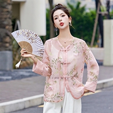 新中式国风女开衫上衣2025夏季新款国潮防晒衣薄款外套高级感，女装短外套，众宇琦