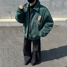 麂皮绒棉衣男女同款复古绣花保暖上衣GS65017，男装棉衣，星座1206（原A206）