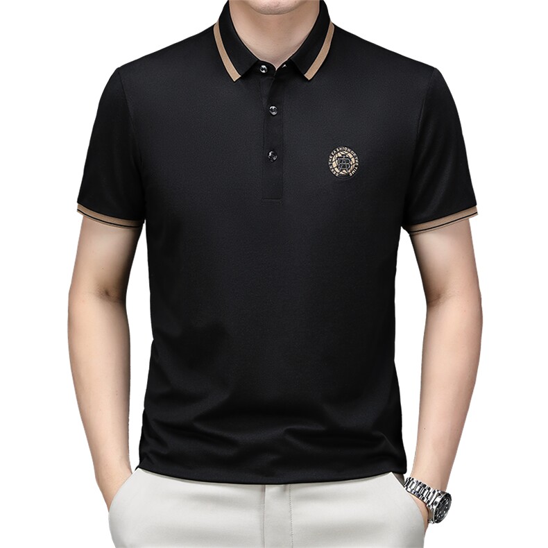 男夏季免烫短袖t恤男高级感商务polo衫休闲半袖体恤HMQ350-P57,男装Polo衫,星座1105-3