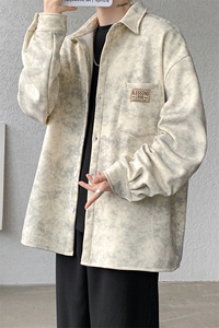 8XL-M秋冬款加绒加厚衬衫男做旧脏脏保暖外套大码衬衣CS29002P65图片