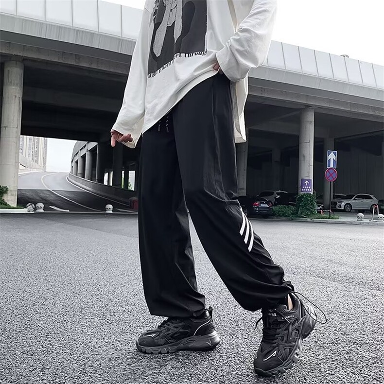 美式机能尼龙冲锋裤子vibe风直筒长裤男速干宽松伞兵裤CK1668-P35,男装休闲裤,星座1008