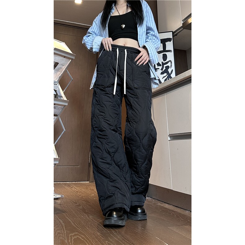 抖音品质冬季潮流情侣葫芦格宽松休闲保暖棉裤B315-K866-p55控78,男装休闲裤,电商B315