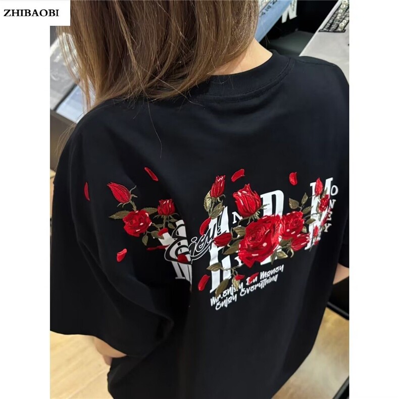 H0758-P35重工前后刺绣新款时尚潮流短袖t恤女，男装T恤，星座617A-2