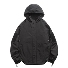 春季新款魔术贴连帽夹克潮流机能风百搭冲锋衣外套CYJK9235-P80，男装夹克，电商A128