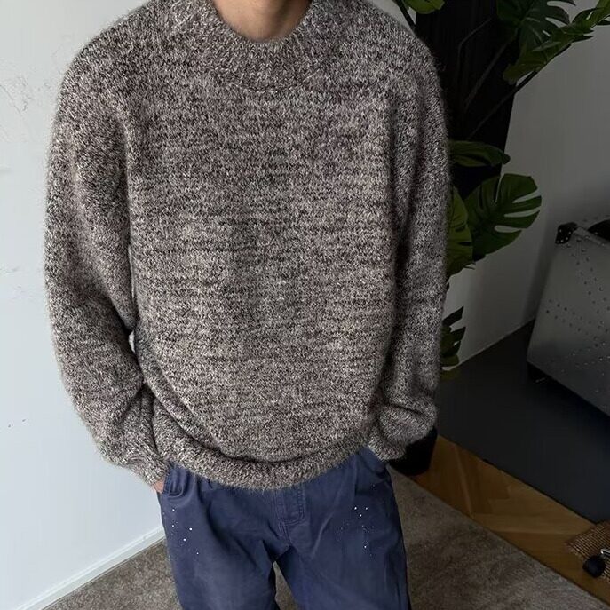 【005】纯色针织衫男宽松中性美拉德毛衣A079-M3203-P58,男装针织衫/毛衣,电商A079