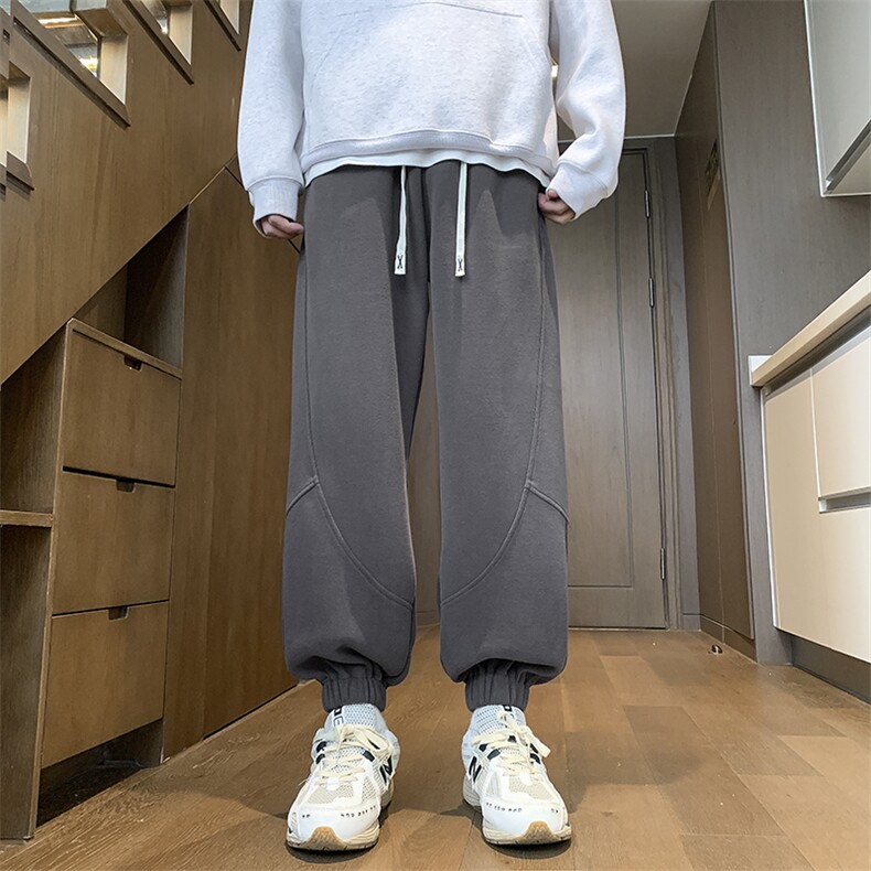秋冬重磅拼接束脚卫裤大码65棉35聚酯纤维XZ604-KP96-P50控68,男装休闲裤,星座604